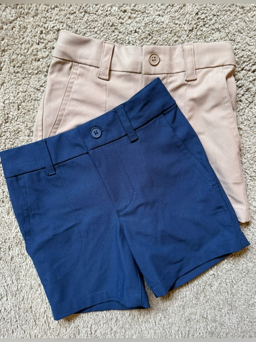 Wonder Nation Kids Uniform Shorts Size 4 – Navy & Khaki, 2-Pair Bundle